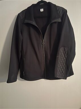 Jockey Black Quilted-Trim Full-Zip Utility Jacket